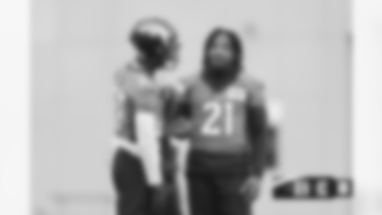 Damarri Mathis and K'Waun Williams during practice on Wednesday, December 28, 2022 at UCHealth Training Center in Englewood, Colorado.
Photo by Gabriel Christus / Denver Broncos