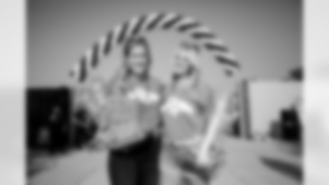 Senior Vice President of Strategy Brittany Bowlen and Annabel Bowlen during Alzheimer's Awareness Day at training camp at UCHealth Training Center on August 17, 2021. (Photo by Ben Swanson)