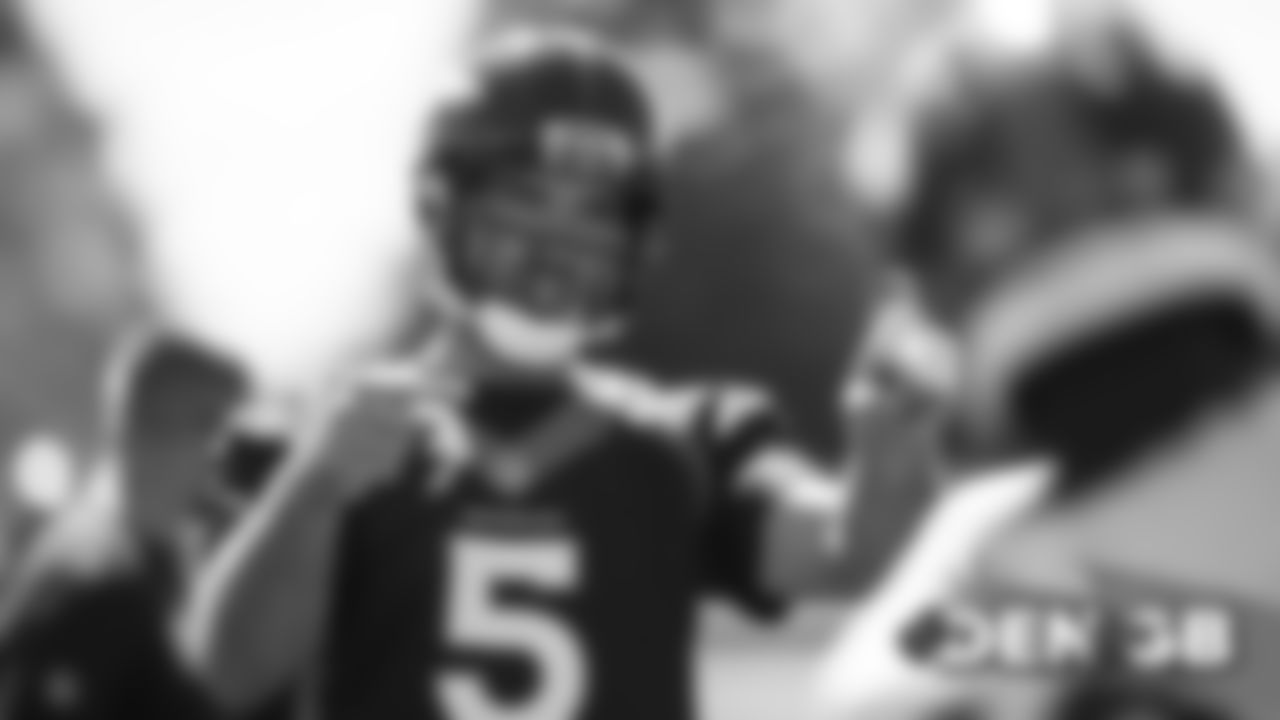 Joe Flacco during the Broncos' practice on September 20, 2019.