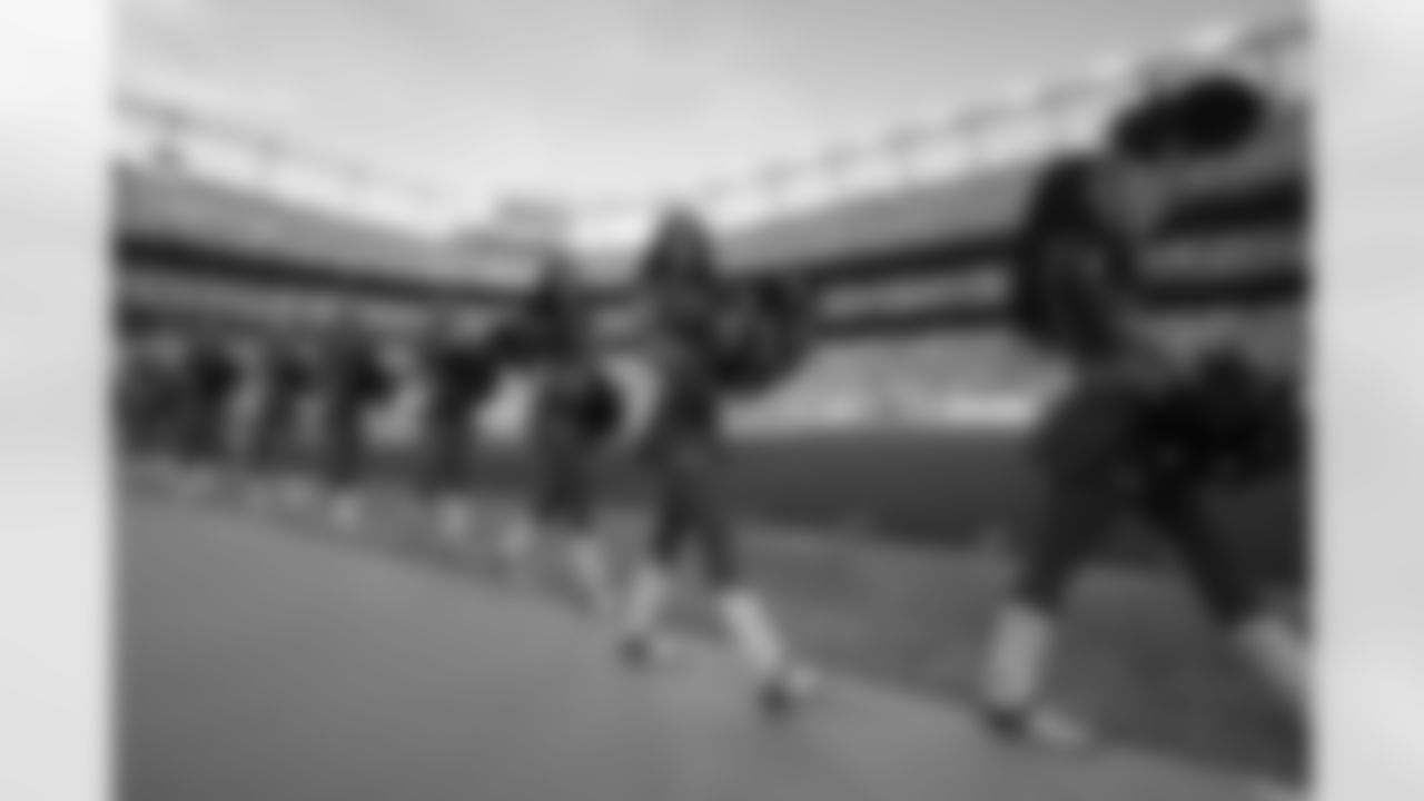 Denver Broncos cheerleaders take the field prior to an NFL football game against the Philadelphia Eagles, Sunday, Nov. 14, 2021, in Denver. (AP Photo/Jack Dempsey)