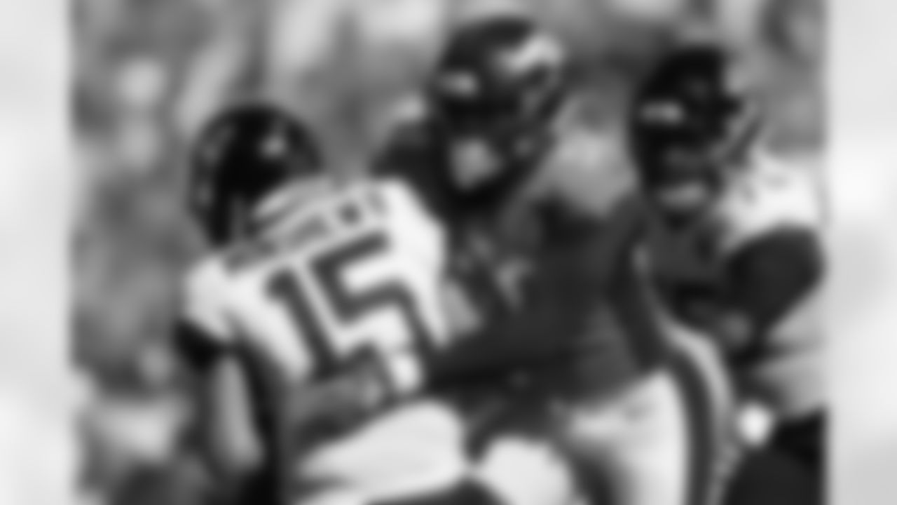 Denver Broncos linebacker Von Miller (58) sacks Jacksonville Jaguars quarterback Gardner Minshew II (15) during the NFL game against the Jacksonville Jaguars at Empower Field at Mile High in Denver, Colorado, September 29, 2019.
Photo by Gabriel Christus