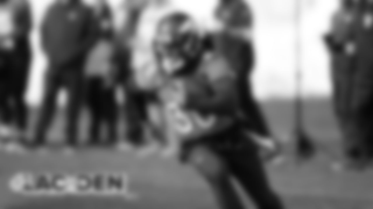 Phillip Lindsay at practice at UCHealth Training Center on November 28, 2019. (Photo by Ben Swanson)