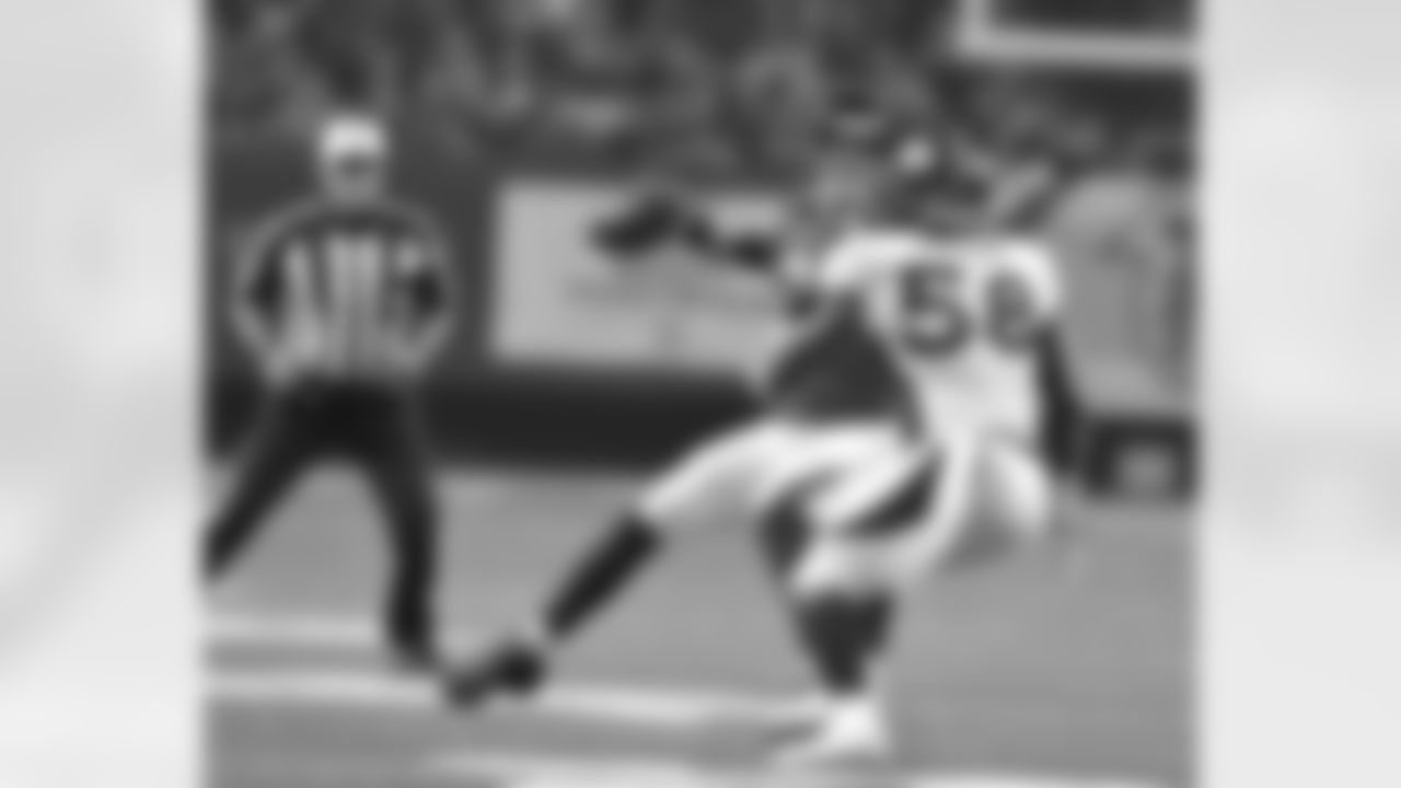 LB Von Miller rushes the passer during the first half against the Atlanta Falcons.