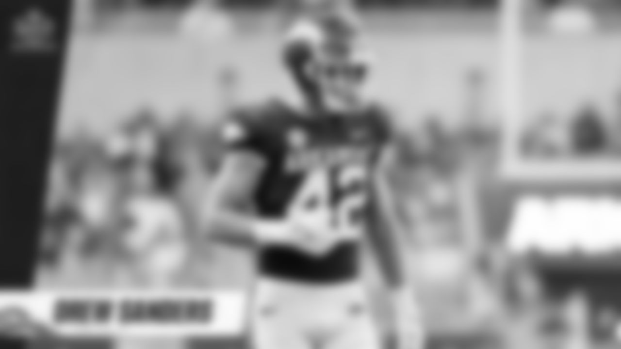 NFL.com scouting report overview: "Unique linebacker prospect with the physical traits, athleticism and skill set to be deployed as an inside linebacker or a stand-up edge rusher. … He's a tough out for interior protection as a blitzing linebacker and has natural rush talent to hunt quarterbacks off the edge. Sanders' athletic gifts, versatility and toughness could help him become a highly impactful playmaker with Pro Bowl upside." - Lance Zierlein

Key 2022 stats: 103 total tackles, 13.5 tackles for loss, 9.5 sacks, three forced fumbles, 6 passes defensed, one interception

2022 Pro Football Focus stats: 77.9 PFF grade, 28.3% pass rush win rate, 39 pressures, 17 coverage stops

[AP Images / Michael Woods]