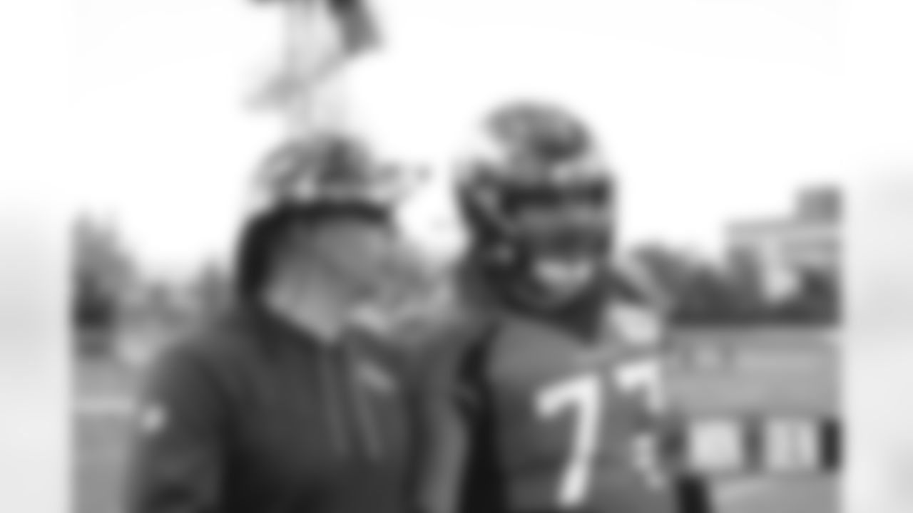 Butch Barry and Quinn Meinerz during practice on Monday, August 22, 2022 at UCHealth Training Center in Englewood, Colorado.
Photo by Gabriel Christus/Denver Broncos