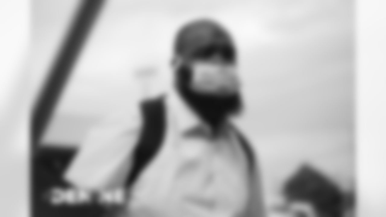 Sylvester Williams on the tarmac at Denver International Airport on October 17, 2020 during the team's travel to New England for a Week 6 game against the Patriots. (Photo by Ben Swanson)