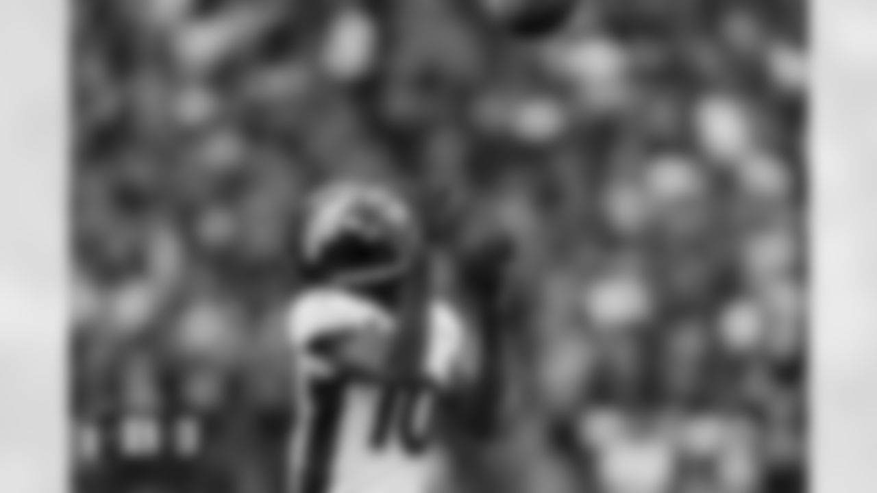 Jerry Jeudy during the Broncos' Week 4 game against the Las Vegas Raiders at Allegiant Stadium in Las Vegas, Nevada on October 2, 2022. (Photo by Gabriel Christus)