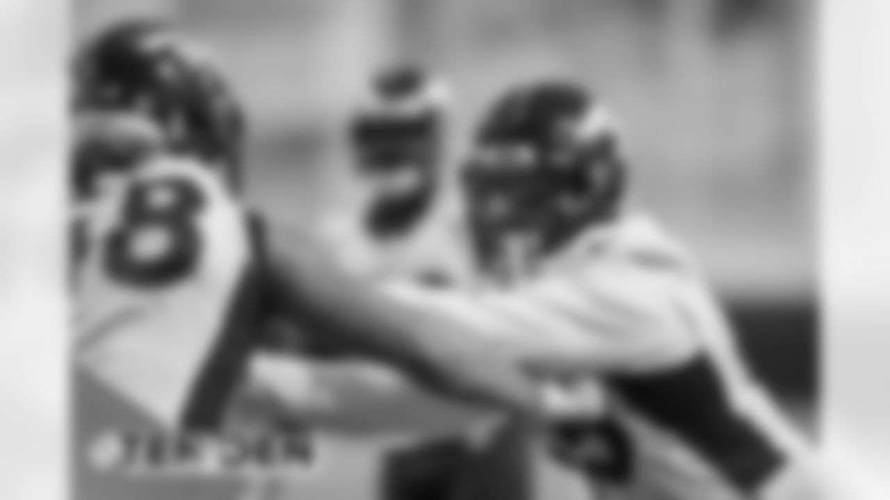 Bradley Chubb during practice at UCHealth Training Center on September 8, 2020. (Photo by Ben Swanson)