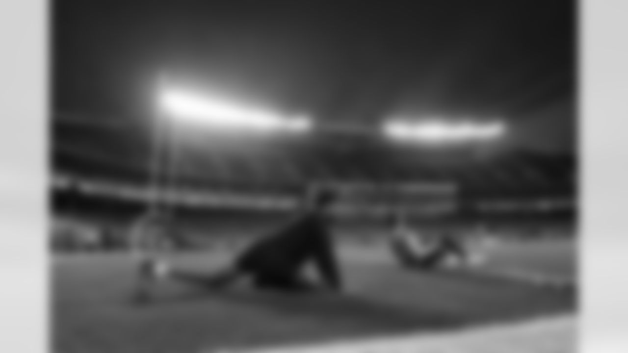 Tim Patrick before the Broncos' Week 13 game against the Kansas City Chiefs at GEHA Field at Arrowhead Stadium in Kansas City, Missouri on December 5, 2021. (Photo by Joshua Gateley)