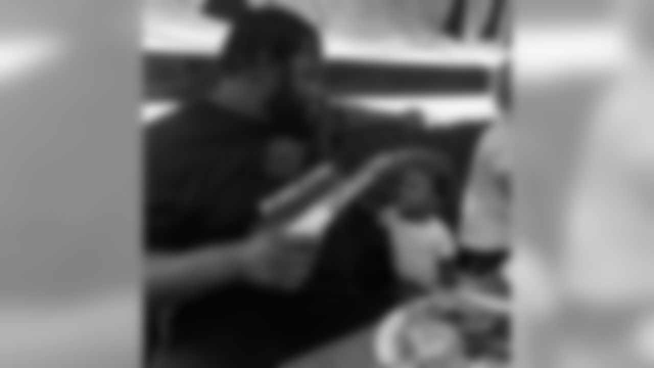 Zach Kerr out at dinner on February 10, 2019, after visiting the Tochito National Tournament as a player ambassador for the flag football tournament.