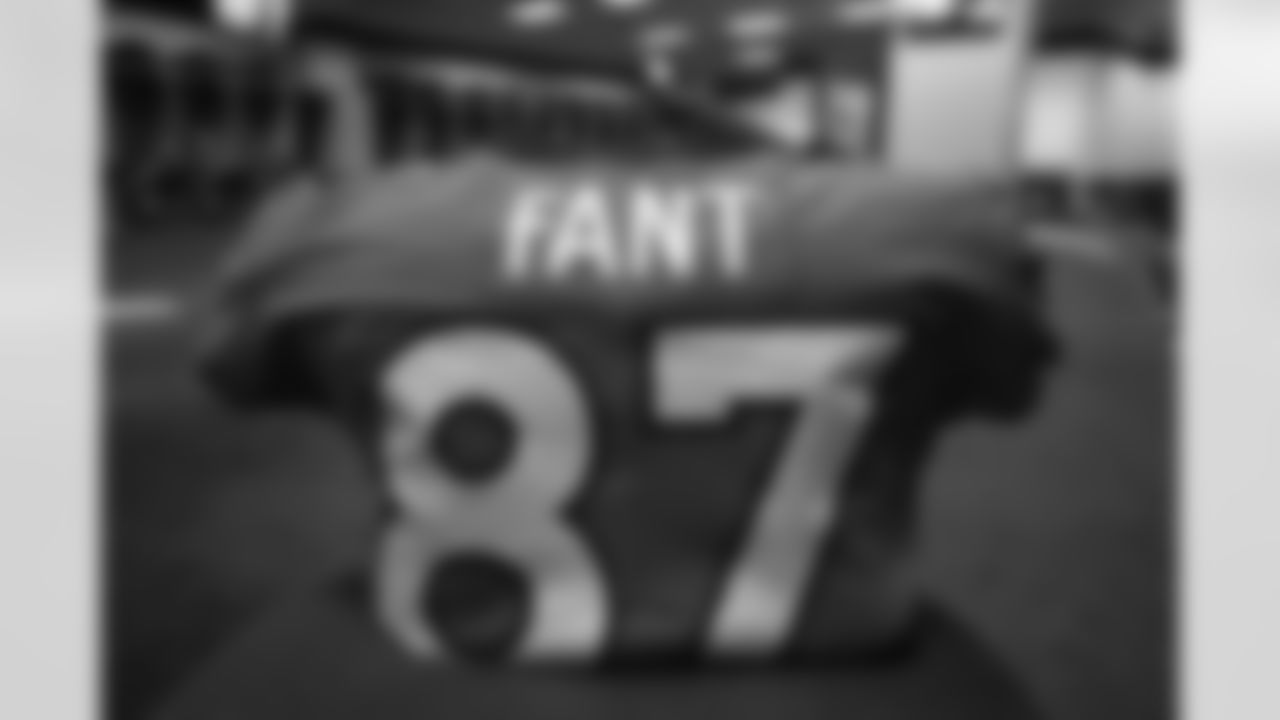 Noah FantÕs jersey ahead of the Broncos Week 15 game vs. the Bengals at Empower Field at Mile High on Sunday, December 19, 2021.
