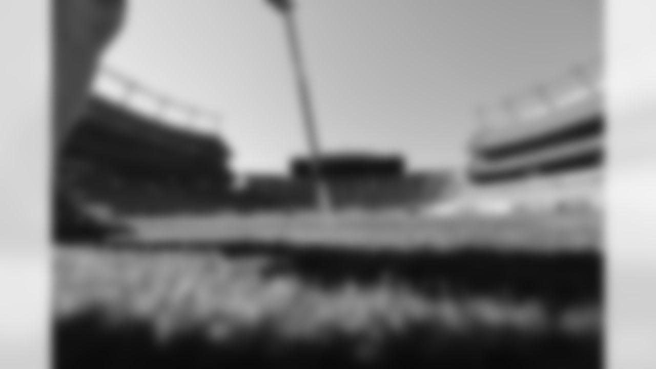 Sports Authority Field gets set for the NFL Kickoff Game.