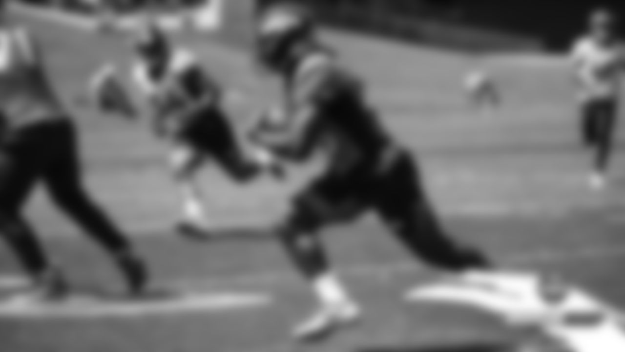 Royce Freeman at practice on the 18th day of training camp on August 15, 2019.