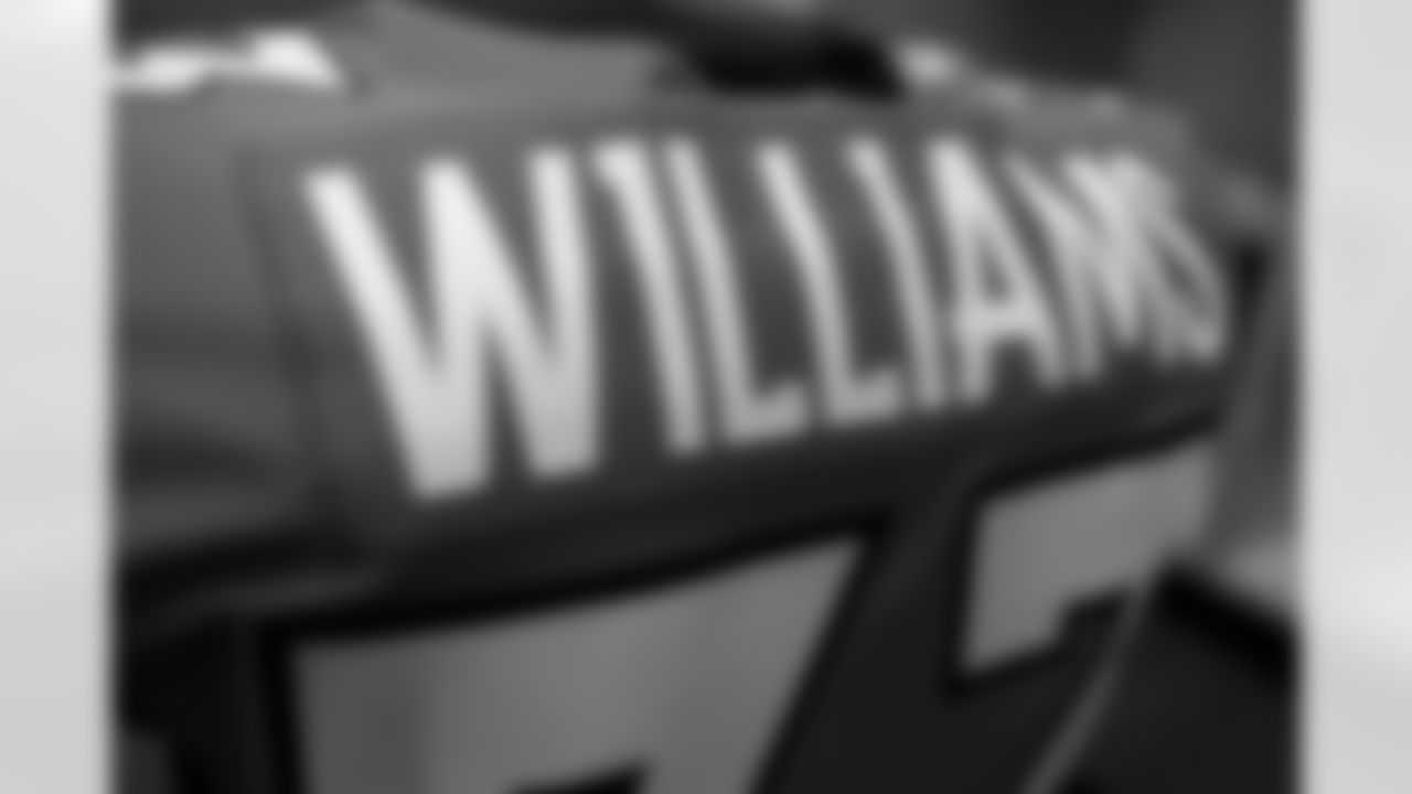 Javonte WilliamsÕ jersey ahead of the Broncos Week 14 game vs. the Lions at Empower Field at Mile High on December 12, 2021.