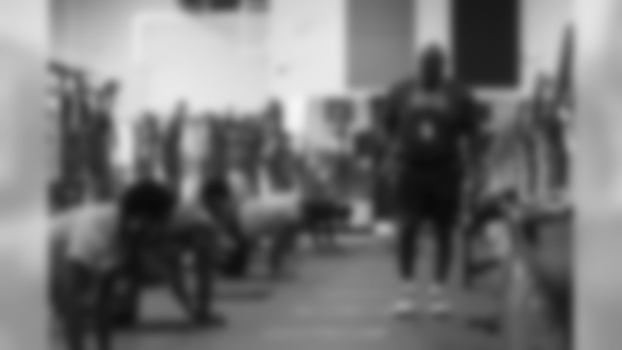 Assistant Strength and Conditioning Coach Cedric Smith during a weightlifting session with other early reports at UCHealth Training Center on July 30, 2020. (Photo by Ben Swanson)