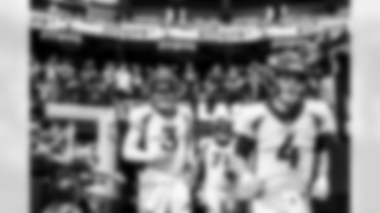 Drew Lock during the NFL game against the Las Vegas Raiders on Sunday, December 26, 2021 at Allegiant Stadium in Las Vegas, Nevada.