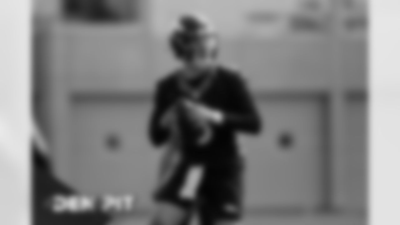 Drew Lock during practice at UCHealth Training Center on September 18, 2020. (Photo by Ben Swanson)