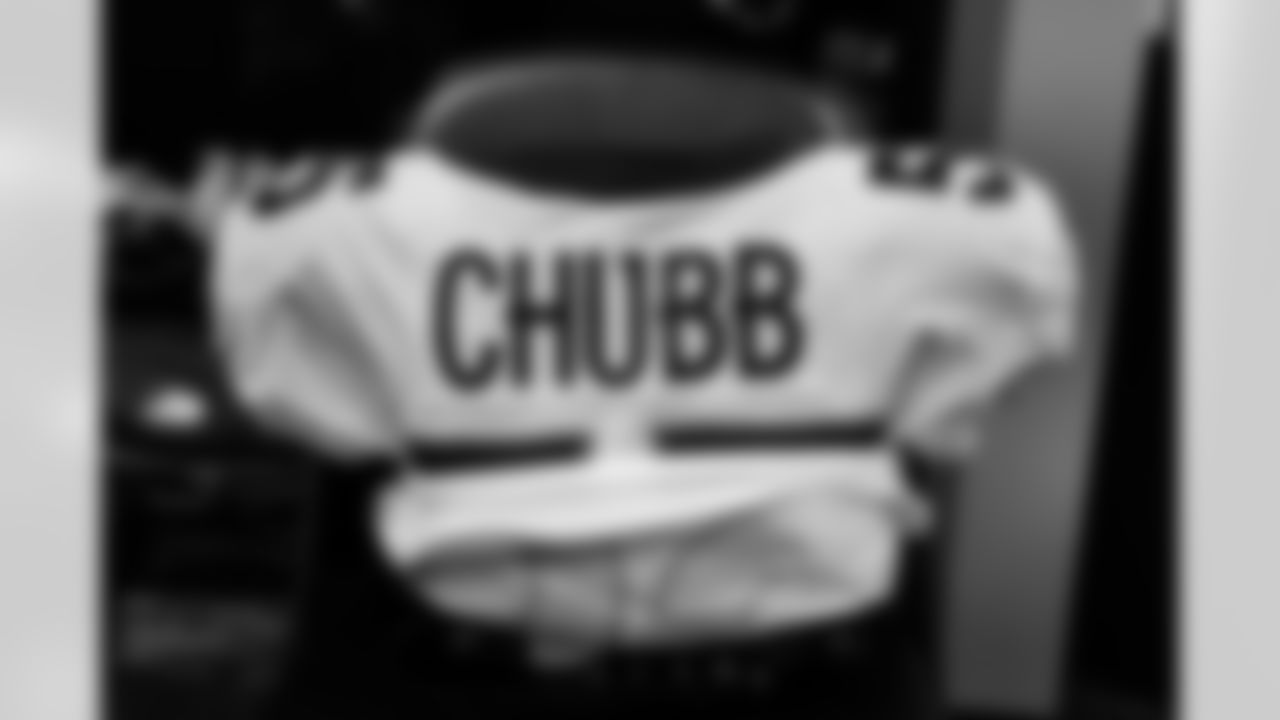 Bradley Chubb's jersey in the locker room the Broncos' Week 16 game against the Las Vegas Raiders at Allegiant Stadium in Las Vegas, Nevada on December 26, 2021. (Photo by Joe Abdellah)