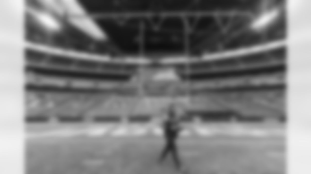 Russell Wilson during warmups before the Broncos' Week 8 game against the Jacksonville Jaguars at Wembley Stadium in London, England in the United Kingdom on October 30, 2022. (Photo by Ben Swanson)