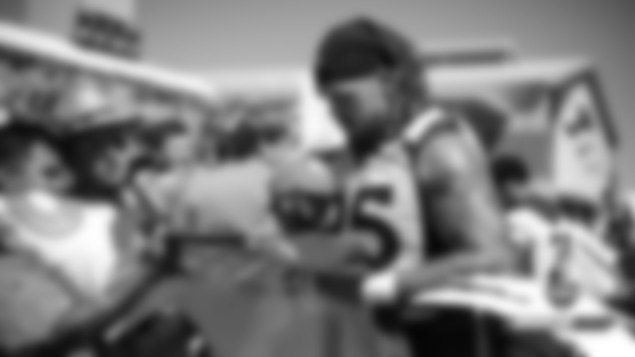 Derek Wolfe after practice on Day 17 of training camp on August 13, 2019.