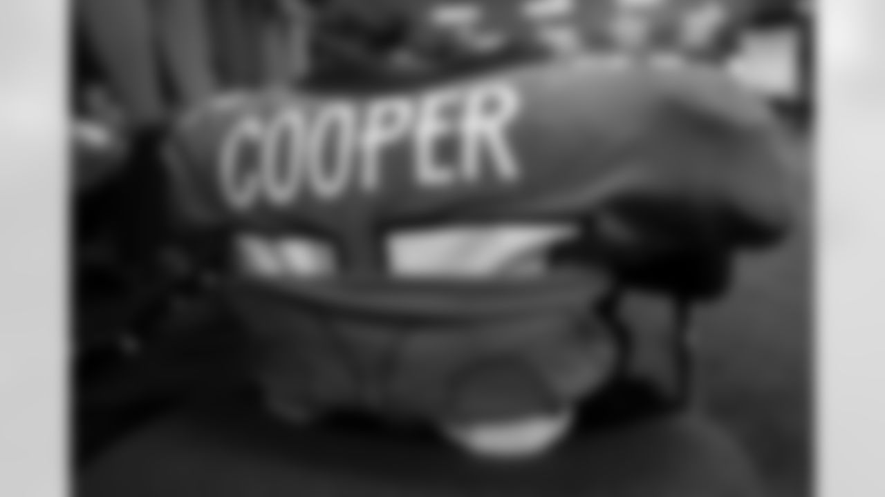 Jonathon Cooper's jersey in the locker room before the Broncos' Week 8 game against the Washington Football Team at Empower Field at Mile High in Denver, Colorado on October 31, 2021. (Photo by Sam Weaver)