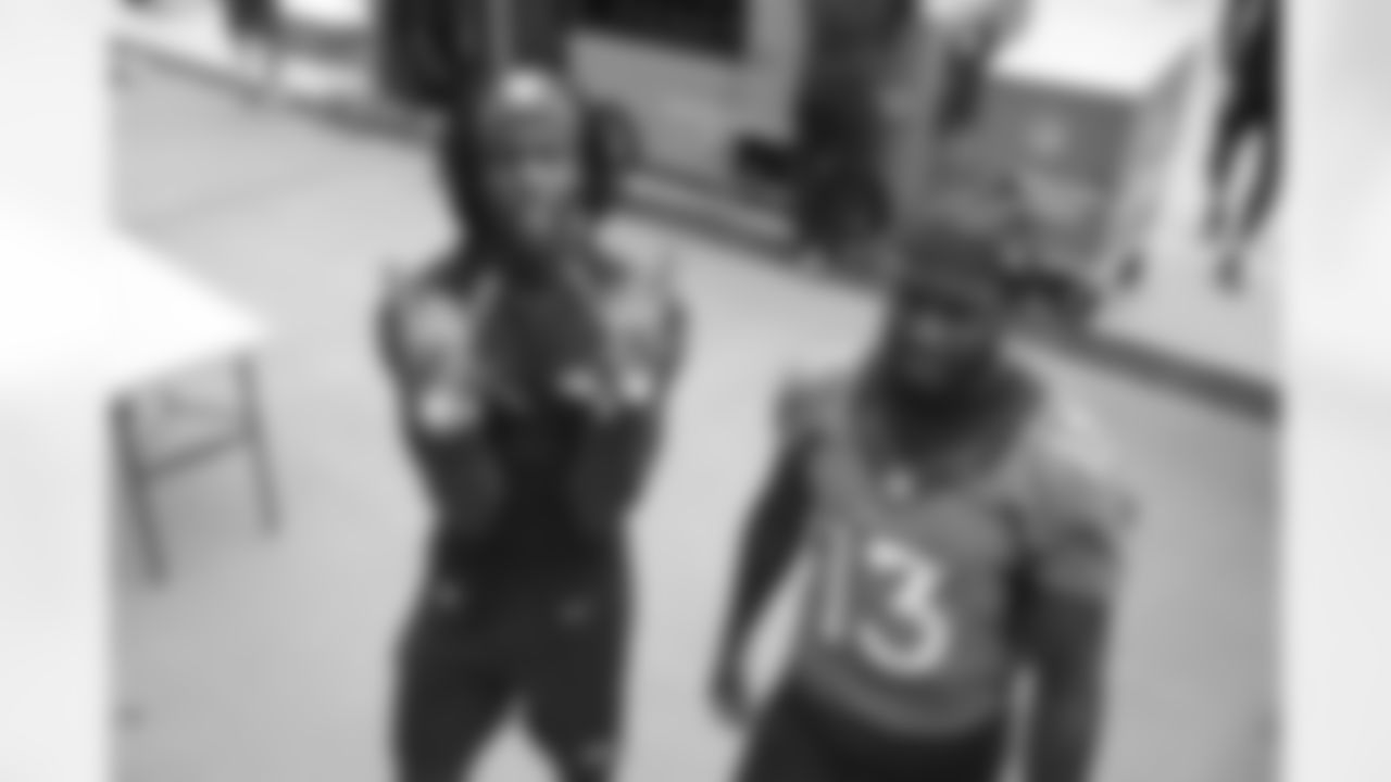 Jerry Jeudy and KJ Hamler during training camp at Empower Field at Mile High in Denver, CO, August 29, 2020.
Photo by Gabriel Christus