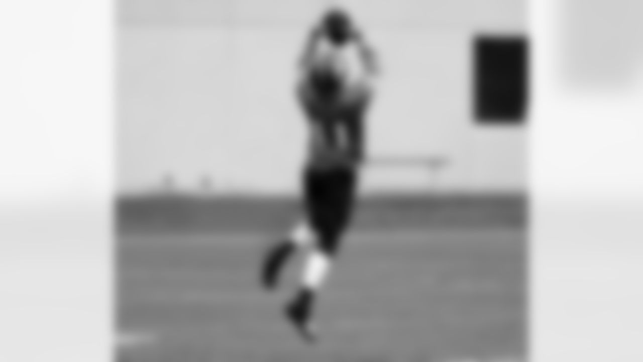 WR D'Andre Goodwin leaps to make a catch.