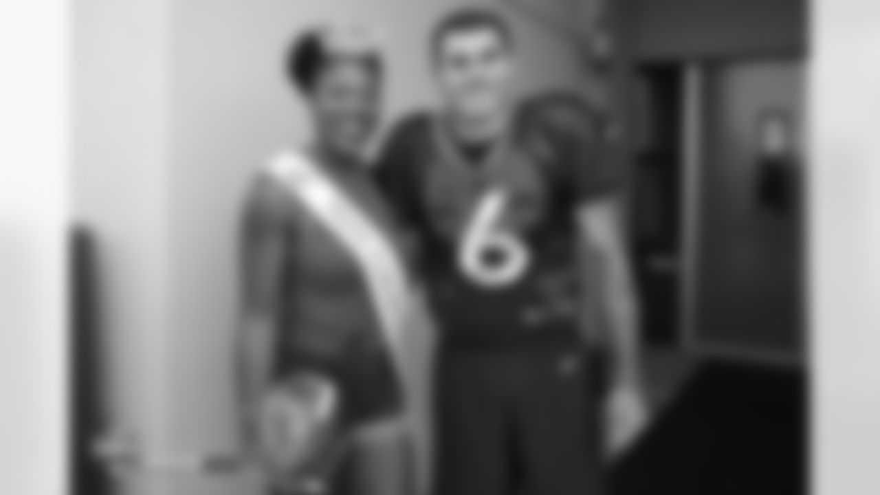 Chad Kelly poses for a photo with Miss Colorado 2018 Ellery Jones during training camp at UCHealth Training Center in Centennial, CO, August 16, 2018.
Photo by Gabriel Christus