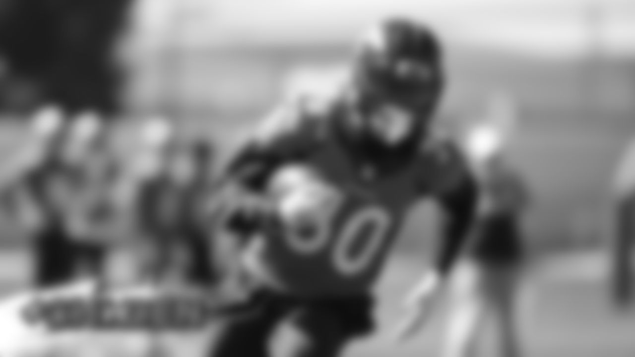 Phillip Lindsay at practice at UCHealth Training Center on September 13, 2019. (Photo by Ben Swanson)