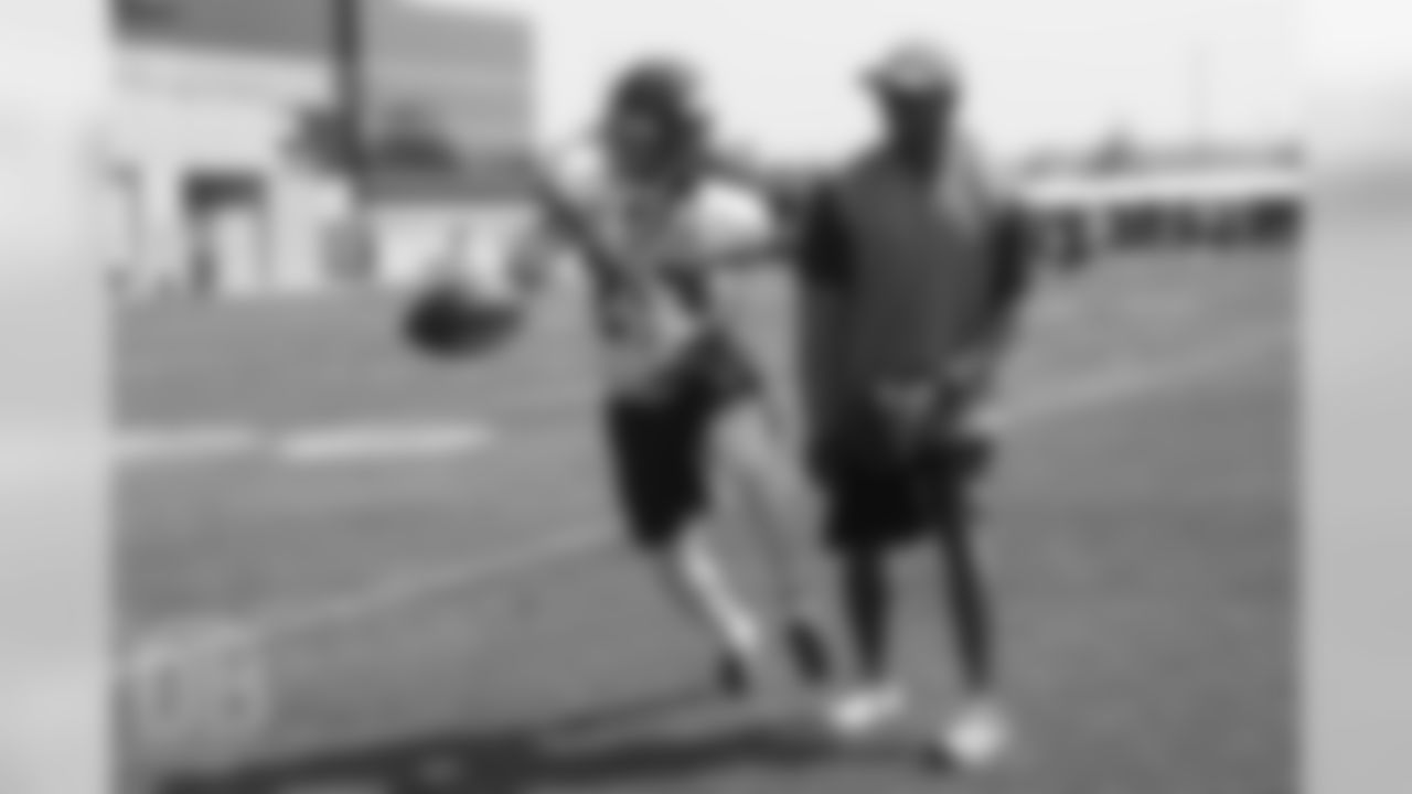 Cornerback Bradley Roby (29) and Defensive Backs Coach Greg Williams during a practice at UCHealth Training Center on Aug. 13, 2018.