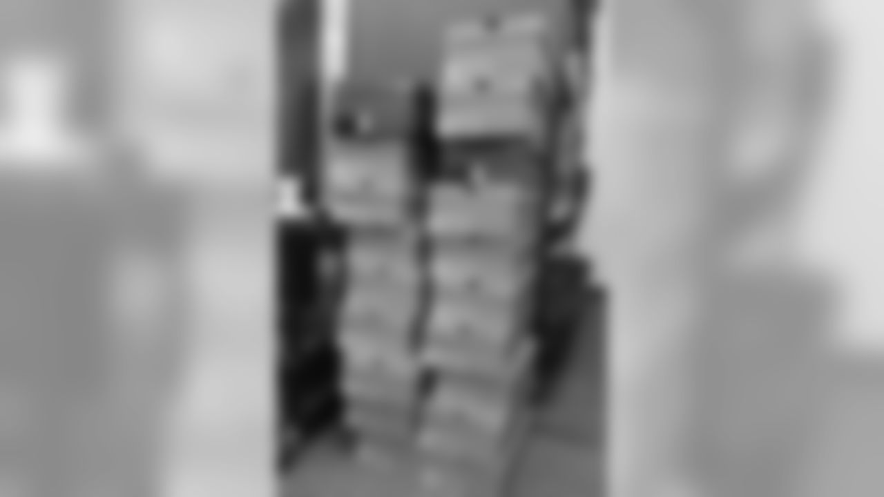 The stack of shoes awaiting the rookies.