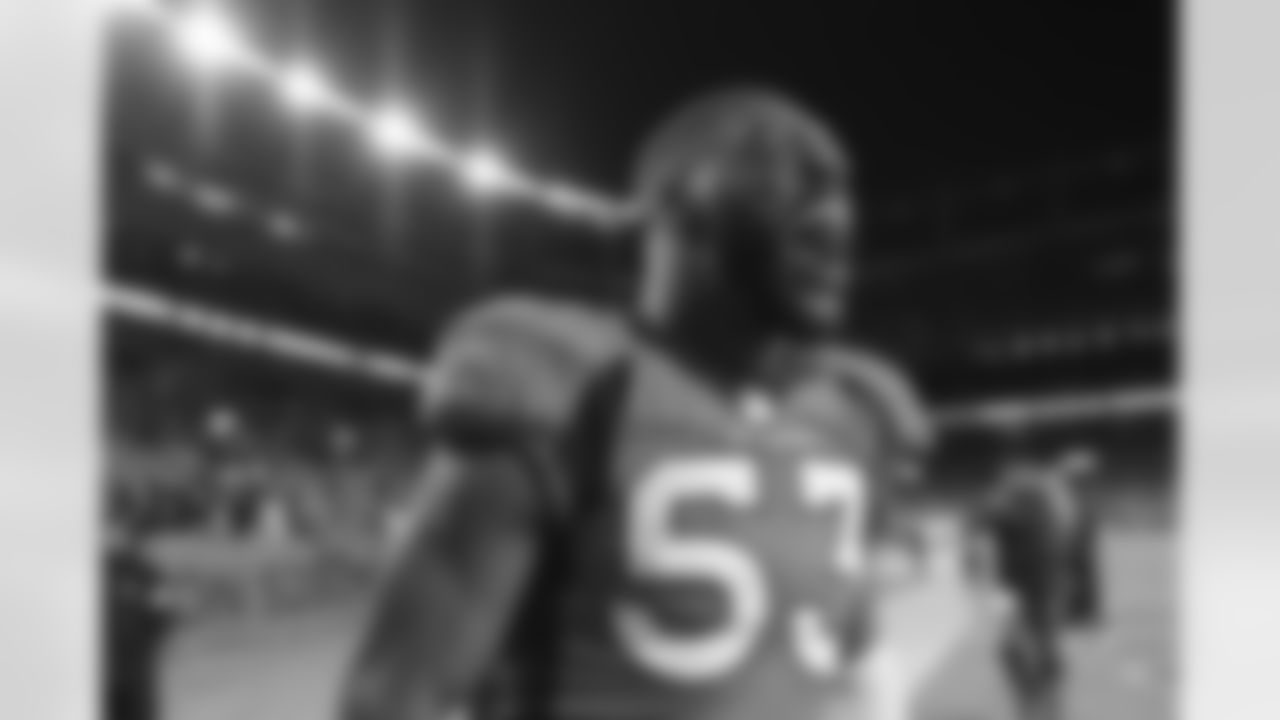 Denver Broncos linebacker Jonathon Cooper (53) reacts at the end of the NFL game against the Arizona Cardinals on Sunday, December 18, 2022 at Empower Field at Mile High in Denver, Colorado.
Photo by Gabriel Christus/Denver Broncos