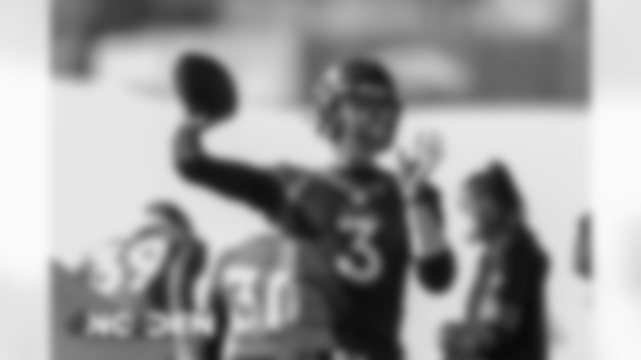 Drew Lock action during practice at UCHealth Training Center in Centennial, CO, November 26, 2020.
Photo by Gabriel Christus