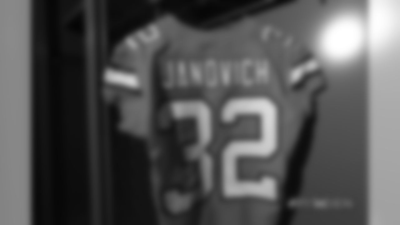 A close-up look at the Broncos' Color Rush jerseys during a photoshoot on November 20, 2018.