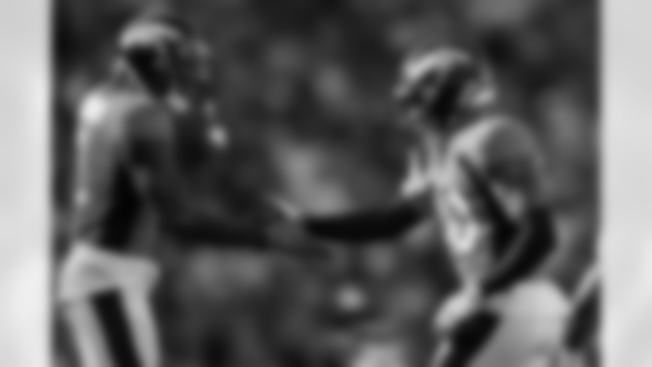 Pat Surtain II and Caden Sterns during the Broncos' Week 4 game against the Baltimore Ravens on October 3, 2021 at Empower Field at Mile High in Denver, Colorado. (Photo by Gabriel Christus)