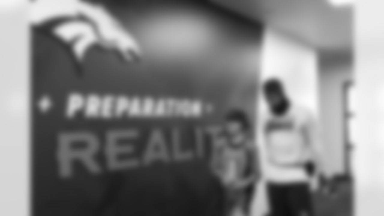 Jalon tours the facility with Courtland Sutton for Make A Wish on Friday, November 18, 2022 at UCHealth Training Center in Englewood, Colorado.
Photo by Gabriel Christus/Denver Broncos