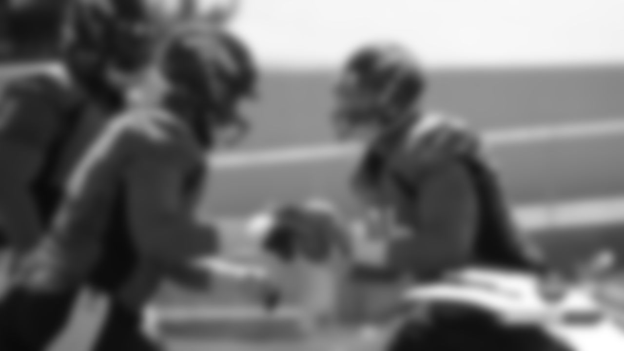 Adam Bisnowaty at practice on the 18th day of training camp on August 15, 2019.
