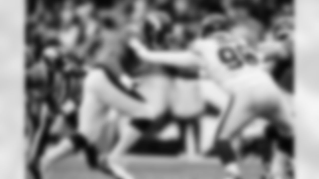 Bobby Massie during the Broncos' Week 8 game against the Washington Football Team at Empower Field at Mile High in Denver, Colorado on October 31, 2021. (Photo by Eric Lars Bakke)