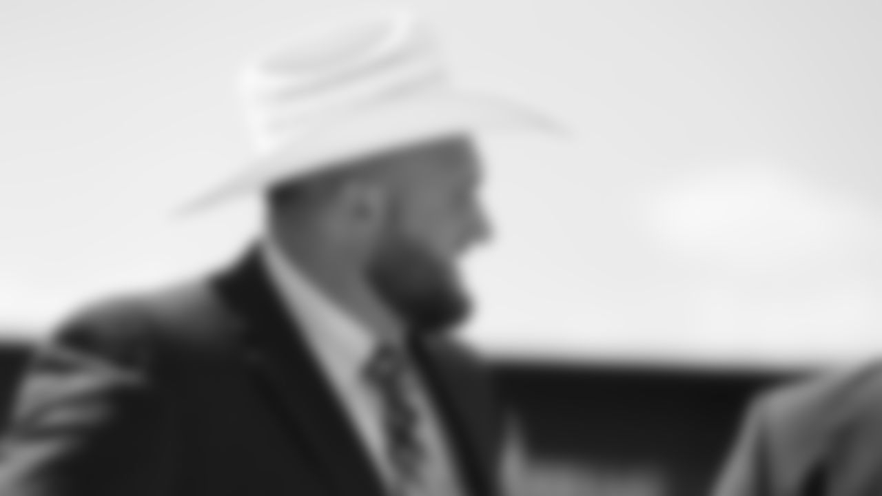 Dalton Risner on the tarmac at Denver International Airport during the team's travel to Wisconsin on September 8, 2019 ahead of their Week 3 game against the Green Bay Packers. (Photo by Ben Swanson)