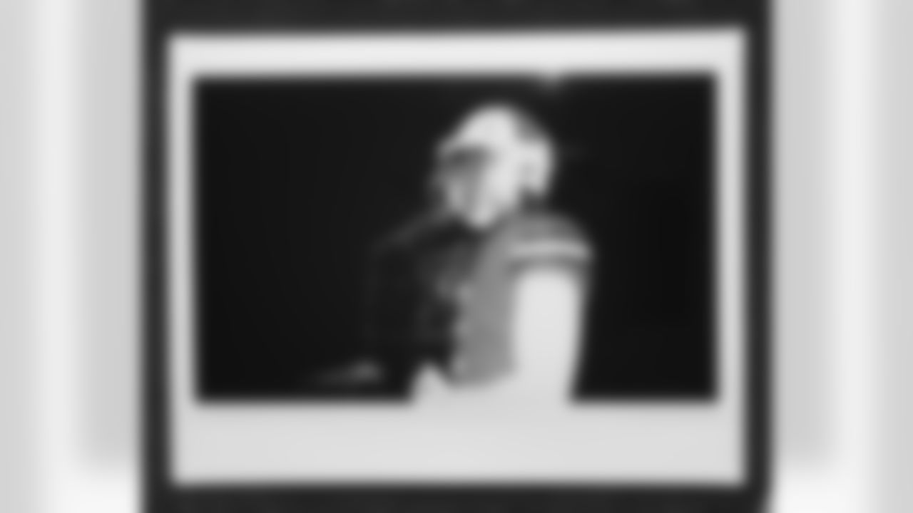 Pat Surtain II in an instant film photo during a video production shoot for the unveiling of the alternate helmet at Centura Health Training Center on June 20, 2023 in Englewood, Colorado. Photo by Joe Abdellah / Denver Broncos