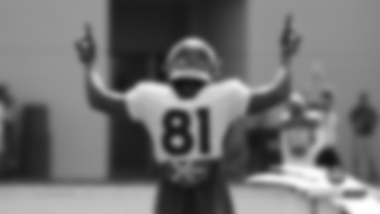 Tim Patrick during Training Camp at UCHealth Training Center in Centennial, Colorado, July 26, 2019.
Photo by Gabriel Christus