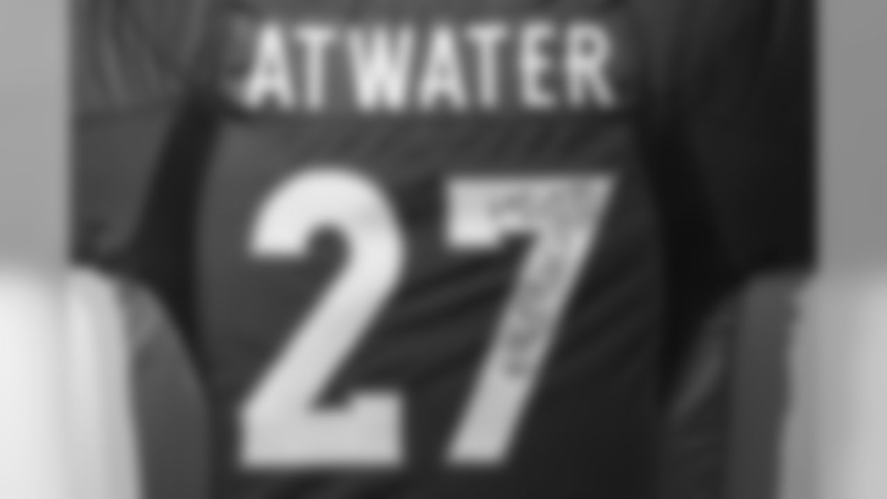 A Steve Atwater jersey signed by Atwater for Mr. Bowlen is featured in a display at the open-house tribute to Pat Bowlen at Broncos Stadium at Mile High on June 18, 2019.