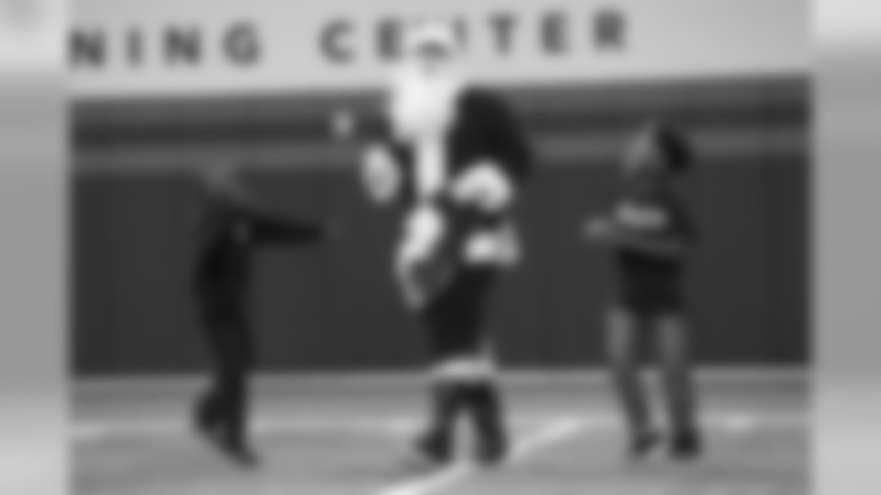 Von Miller, dressed as Santa Claus, at the Broncos' Boys & Girls Club holiday party for about 200 children from the Boys & Girls Clubs of Metro Denver at UCHealth Training Center on December 17, 2018.