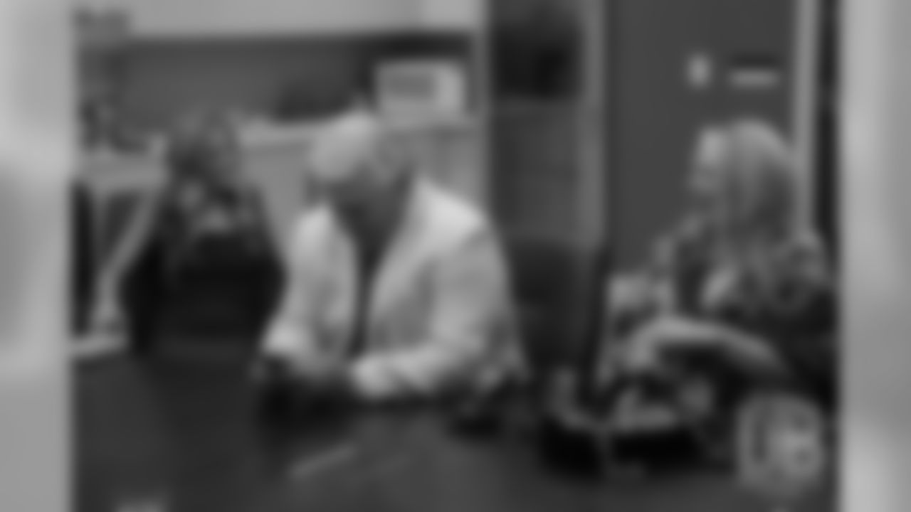 Annabel Bowlen and Amie Bowlen Klemmer await the knock on the door announcing the Pro Football Hall of Fame's selection of Pat Bowlen for enshrinement in the Class of 2019 on February 2, 2019.