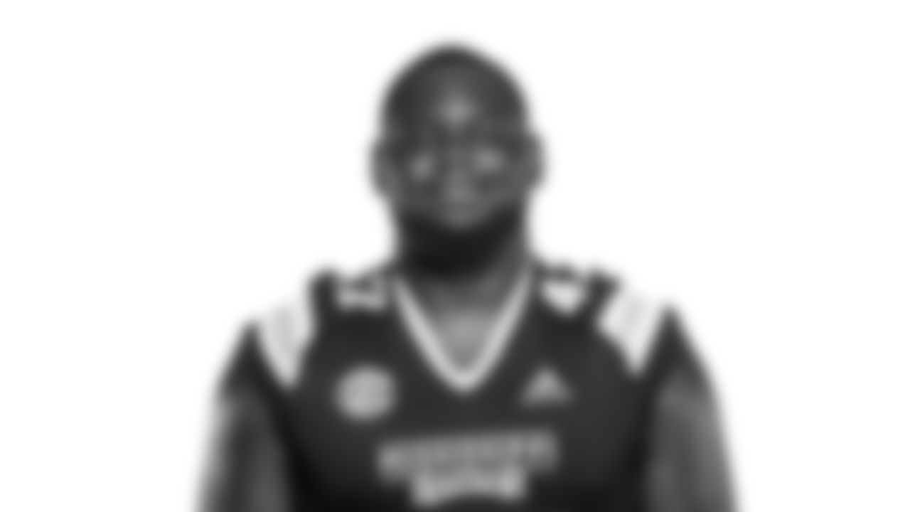 STARKVILLE, MS - JULY 22, 2020 - Mississippi State Defensive End Marquiss Spencer (#42) headshot taken during 2020 Football Production Days in the Palmeiro Center at Mississippi State University in Starkville, MS. Photo By Mitch Phillips