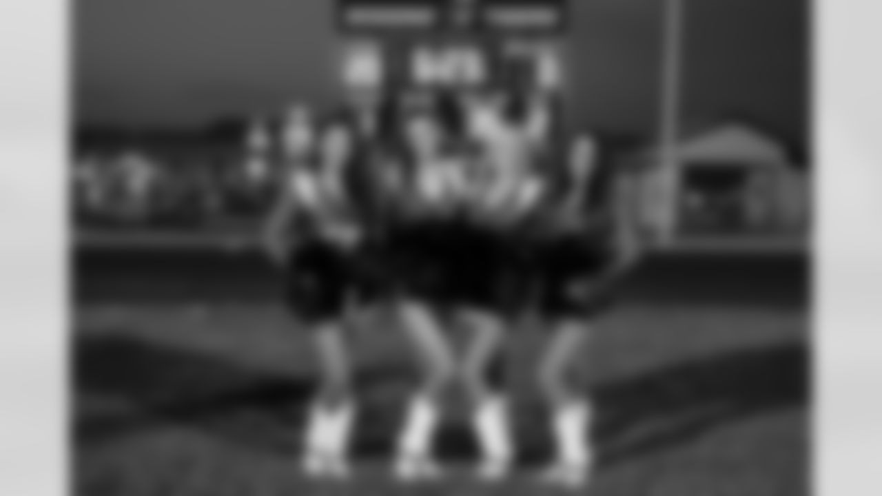 Broncos Cheer at Dalton Risner's jersey retirement ceremony at Wiggins High School in Wiggins, CO on September 2, 2021.