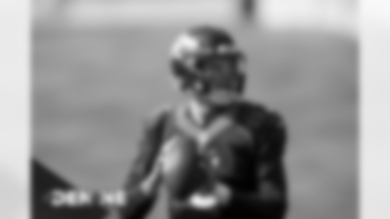 Drew Lock during practice at UCHealth Training Center in Centennial, Colorado, October 15, 2020.
Photo by Gabriel Christus