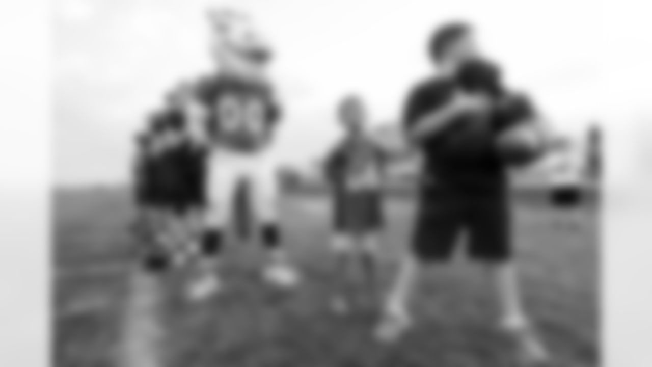 Miles the Mascot at Dalton Risner's jersey retirement ceremony at Wiggins High School in Wiggins, CO on September 2, 2021.