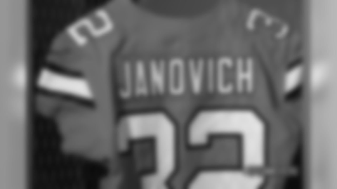 A close-up look at the Broncos' Color Rush jerseys during a photoshoot on November 20, 2018.