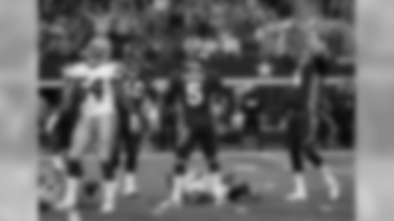 Prater and Colquitt celebrate the game-winning field goal.